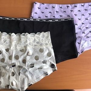 3 Brand New Boyshorts Panties From Pink